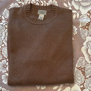 L.L. Bean Men's Classic Brown Crewneck Sweater